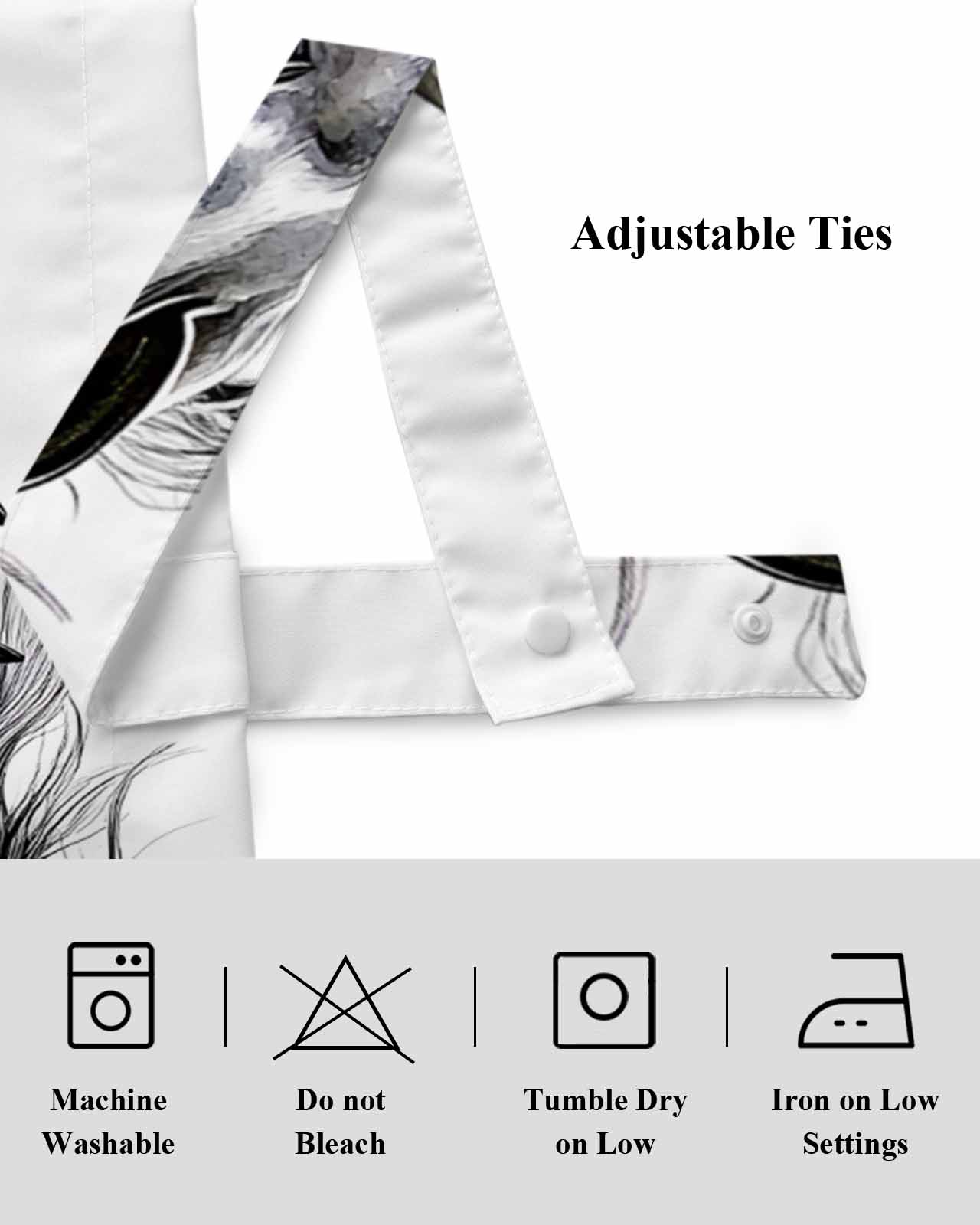 Horse Tie Up Valances Curtain, Watercolor Animal Kitchen Valances for Windows Decor, Rod Pocket Short Curtains Set for Bedroom/Bathroom, 60"x18"