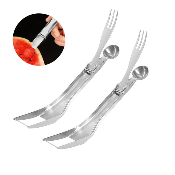 2PCS Watermelon Cutter 3-In-1 Multi-Purpose Fruit Dicer With Forks Tool