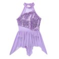 thumbnail image 3 of YEAHDOR Kids Girls Sleeveless Sequins Skating Leotard Dress Lyrical Modern Dance Costume, 3 of 7