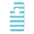 thumbnail image 3 of DistinctInk Custom SKIN / DECAL compatible with OtterBox Commuter for iPhone XR (6.1" Screen) - Blue & White Bold Horizontal Stripes, 3 of 5