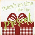 thumbnail image 2 of Contemporary Home Living 7" Red and Green "There's No Time Like the Present" Plaid Gift Box Wall, 2 of 2