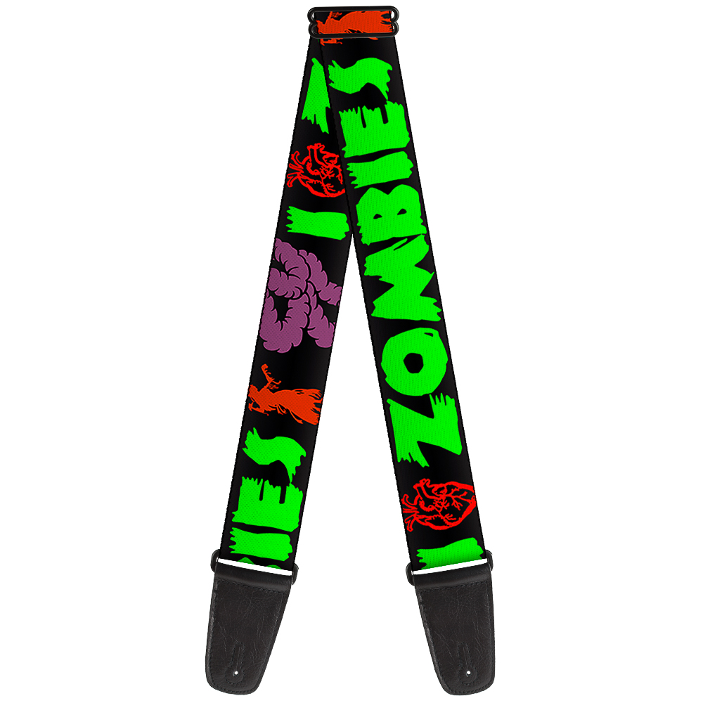 Buckle-Down Guitar Strap, I Heart Zombies, 2 Inches Wide