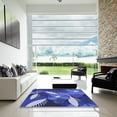 thumbnail image 7 of Ahgly Company Machine Washable Indoor Round Transitional Sky Blue Area Rugs, 4' Round, 7 of 7