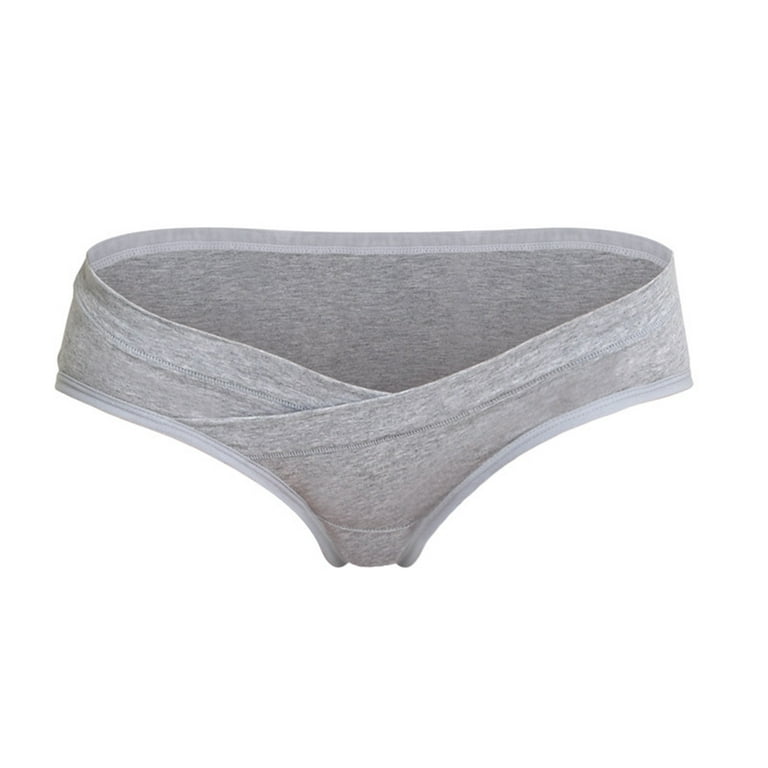 HUPOM Pregnancy Underwear For Women Panties High Waist Casual Tie Comfort  Waist Beige 4XL