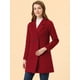 thumbnail image 2 of Abrigos de invierno raglán cruzados Allegra K con solapa con muesca para mujer Rojo oscuro XS, 2 of 6