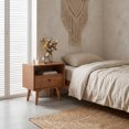 thumbnail image 7 of iooHug Farmhouse Wood Nightstand 1 Drawer Open Storage Side Table with Solid Wood Legs for Bedroom Living Room Adults Small Spaces（Golden Oak), 7 of 7