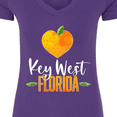 thumbnail image 4 of Inktastic Key West Florida Orange in Heart Women's V-Neck T-Shirt, 4 of 5