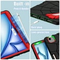 thumbnail image 3 of Allytechgroup iPad Air 11 Inch 2025 2024 Case, Cute Stylish Design Kids Friendly Rugged Kickstand Lightweight Silicone PC Case with Pencil Holder for Apple iPad Air 11 Inch M3 M2, Black+Red, 3 of 8