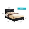 thumbnail image 2 of JERFIT Queen Size Upholstered Platform Bed with Headboard, Modern PU Leather Bed Frame, Black Foam Mattress Foundation, No Box Spring Needed, 2 of 6