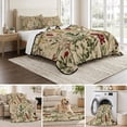 thumbnail image 6 of Twin Quilt Set 68''x86'', Rustic Botanical Lightweight Summer Bedspread Coverlet Set with 2 Pillow Shams, Vintage Floral Wildflower Breathable All Season Quilt Bedding for Dorm/Bedroom, 6 of 9