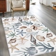 thumbnail image 2 of Sea Coral Shells Starfish Area Rugs 4'x6', Washable Small Throw Rugs for Office Bathroom, Summer Nautical Coastal Watercolor Indoor Outdoor Rug Non-Slip Low Pile Carpet Runner Reversible Floor Mats, 2 of 8