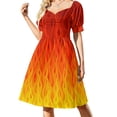 thumbnail image 2 of 2024 Red Orange Yellow Burning Flames and Fire Dress evening dress women's elegant loose dresses women's evening dresses, 2 of 7