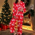 thumbnail image 2 of Cnbwig Christmas Pajama Sets for Womens Cozy Sleepwear Two Piece Outfit with Long Sleeve Top and Pants Nightwear Loose Women's Pjs Suits A-Red S, 2 of 6