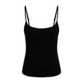 thumbnail image 4 of Staki Cute Tops Women's Sleeveless Tank Top Form Fitting Scoop Neck Ribbed Knit Basic Cami Shirts(Black,L), 4 of 5