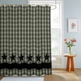 thumbnail image 4 of Shower Curtains for Bathroom, Sage Green Black Plaid Waterproof Fabric Shower Curtain, Vintage Star Buffalo Check Rustic Decorative Bathroom Curtain for Bathtub, 72"x78", No Hooks Included, 4 of 9