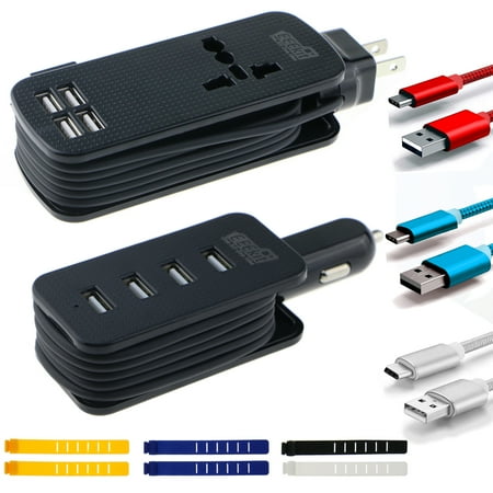Eeekit Travel Power Strip Outlet Socket 4 Usb Ports Universal