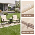 thumbnail image 3 of Tappio Outdoor Furniture 3 Piece Patio Bistro Furniture Set, Rattan Conversation Chairs Set with Side Table and Cushions, Patio Furniture Sets for Balcony Garden Porch, Beige, 3 of 6