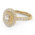 thumbnail image 3 of AFFY Double Halo Solitaire Engagement Rings for Women, 1.10 Carat (ctw) Emerald And Round Cut Lab Grown Diamond Ring In 14K Yellow Gold Over 925 Sterling Silver F-G-H, SI Quality Ring Size-7, 3 of 6