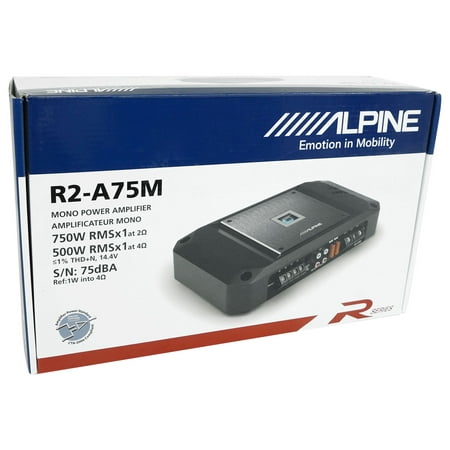 Alpine - R-Series Class D Mono Amplifier with Variable Crossovers - Black