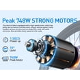 thumbnail image 4 of 24" Electric Bike for Woman, 748W Motor, 22MPH Assist in Exercise EBike, 36V 10Ah Removable Battery, 40+ Mile Range, 24"x2" Anti-Puncture Tires, UL2849, Blue, 4 of 9