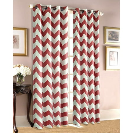 Empire Home Chevron Print 100% Thermal Insulated Blackout Window Curtain Panel 84