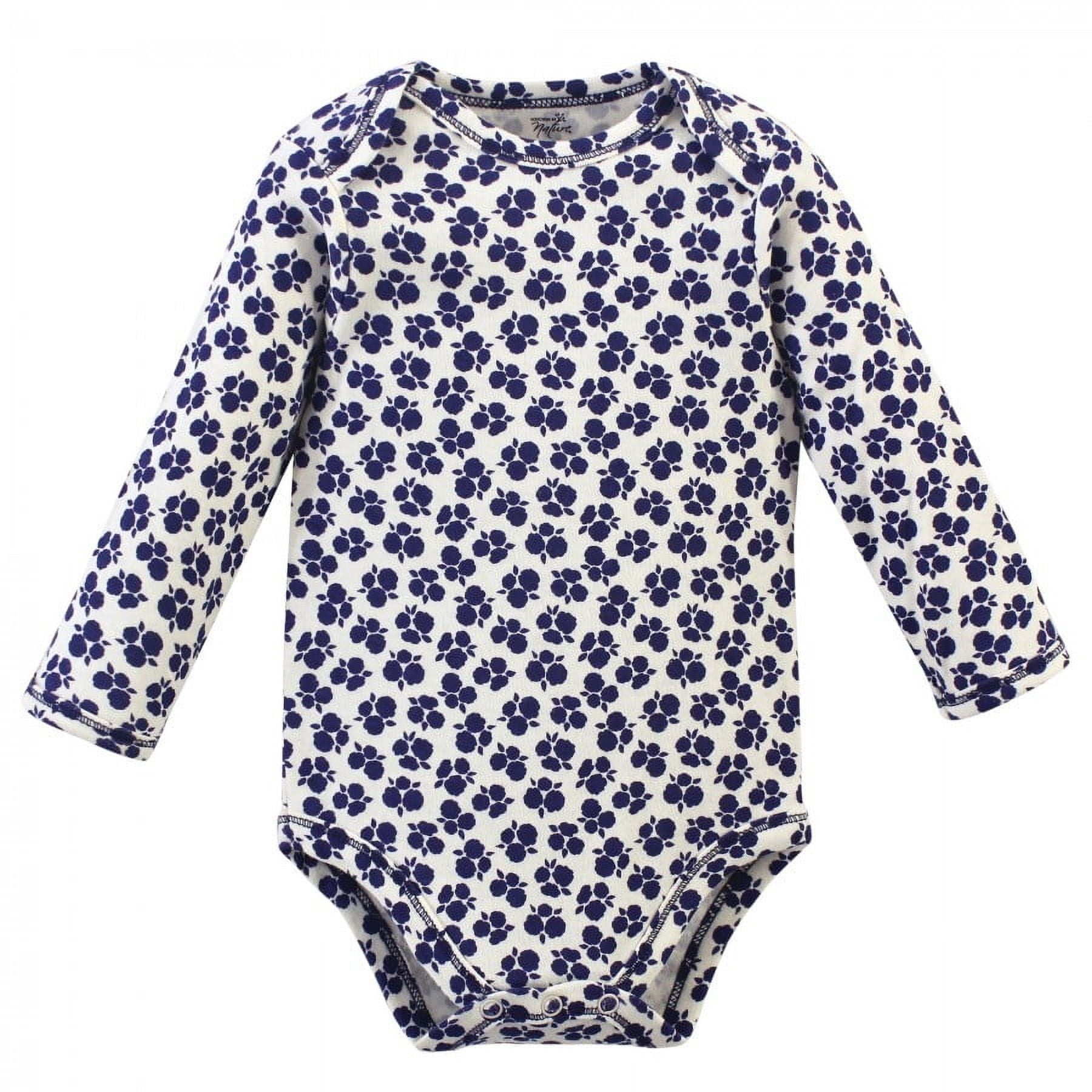 Touched by Nature Baby Girl Organic Cotton Long-Sleeve Bodysuits 5pk, Blossom, 0-3 Months