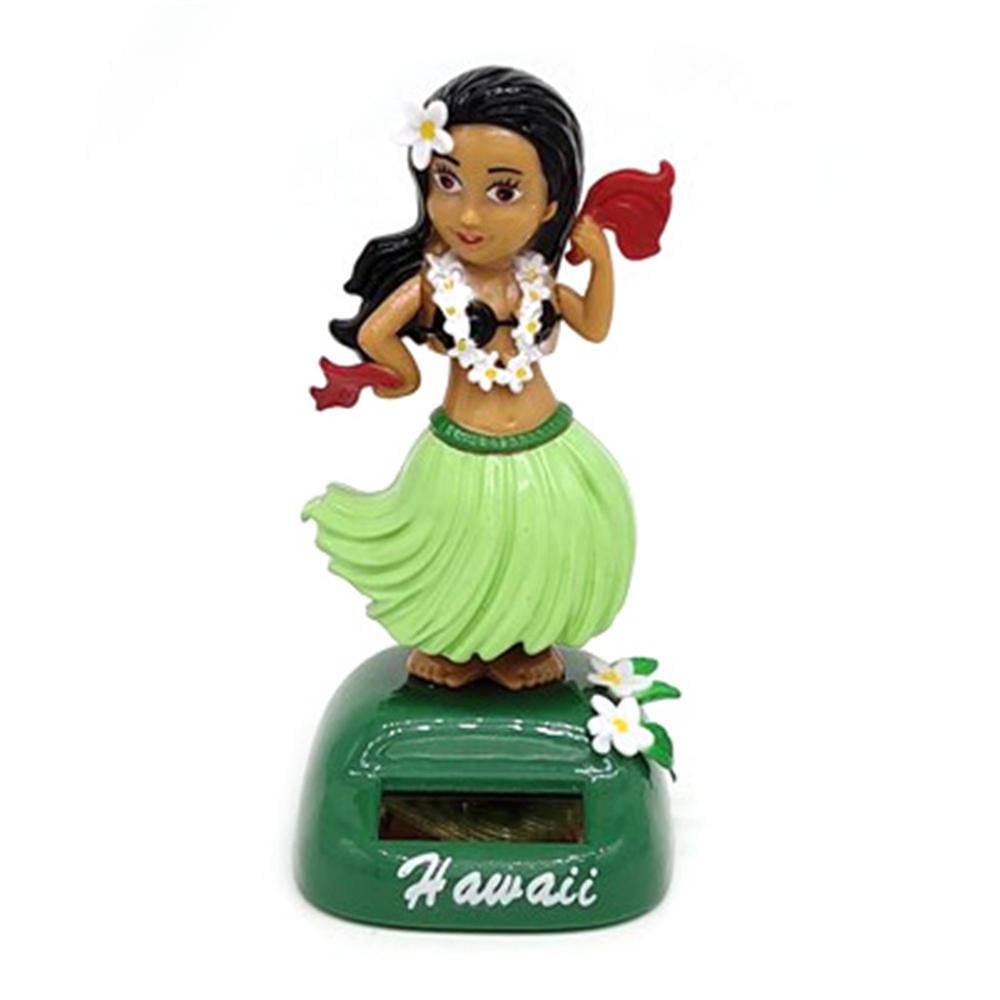 Dancing Hawaiian Solar Powered Hula Girl Bobble Head Plastic Toy Sun Catcher 