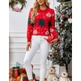 thumbnail image 6 of Womens Sweaters Crew Neck Pullover Festive Ugly Christmas Sweaters Tree for Womens Cozy Knit with Colorful Christmas Pattern Design, 6 of 7