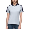 thumbnail image 2 of Feancey Women's Athletic Polos Shirts Color Block Short Sleeve 3 Button Collared T-Shirt Lightweight Quick Dry Workout Tops for Work Golf Tennis White M, 2 of 7