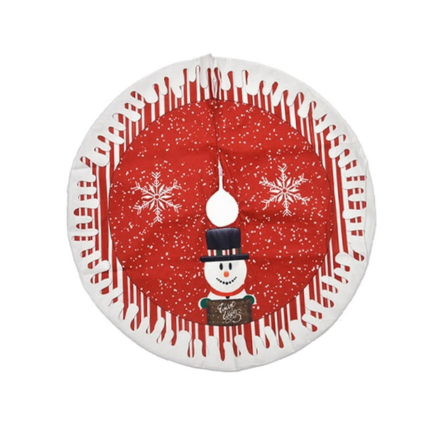 Falda de de Navidad delantal de suelo de Navidad cubierta suave alfombra redonda de 30 pulgadas cubierta de Base de de Navidad para Muñeco de nieve