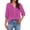 28# Hot Pink, variant on Embroidered Linen Shirts for Women - V Neck 3/4 Sleeve Length Boho Tops Plus Size 2026 Summer Dressy Casual Blouses Hot Pink 3XL