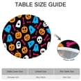 thumbnail image 6 of Happy Halloween Round Table Cloth with Elastic Edge Waterproof Spillproof Horror Pumpkin Ghost Tablecolths Table Cloths for Halloween Background Indoor and Outdoor Birthday (52in), 6 of 7