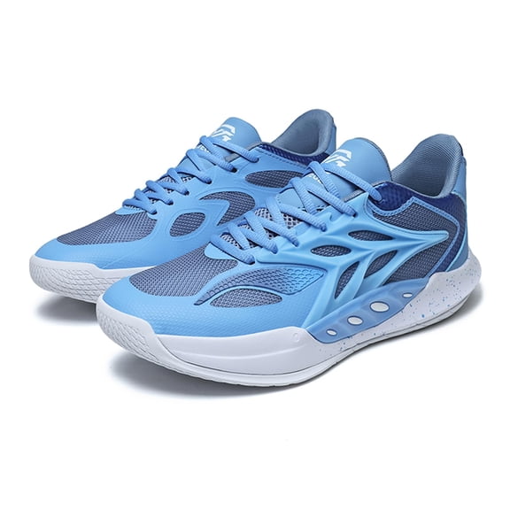 BINQER Men's Low-Top Basketball Shoes Mesh Breathable Lace-Up Stylish Soft Sole Shock Absorption