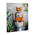 thumbnail image 2 of Stupell Industries Eclectic Orange Cat Reading Paper Canvas Art, 16 x 20, by The Prints Vibe, 2 of 8