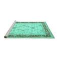 thumbnail image 2 of Ahgly Company Machine Washable Indoor Rectangle Oriental Turquoise Blue Traditional Area Rugs, 5' x 7', 2 of 4