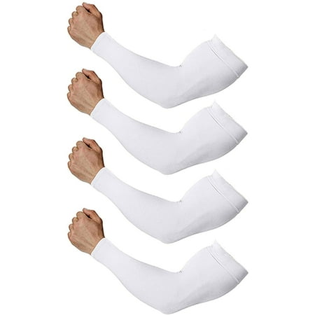 Arm Sleeves for Men and Women, Sleeves to Cover Arms for Men and Women  4-Pairs-White-4 Pairs 