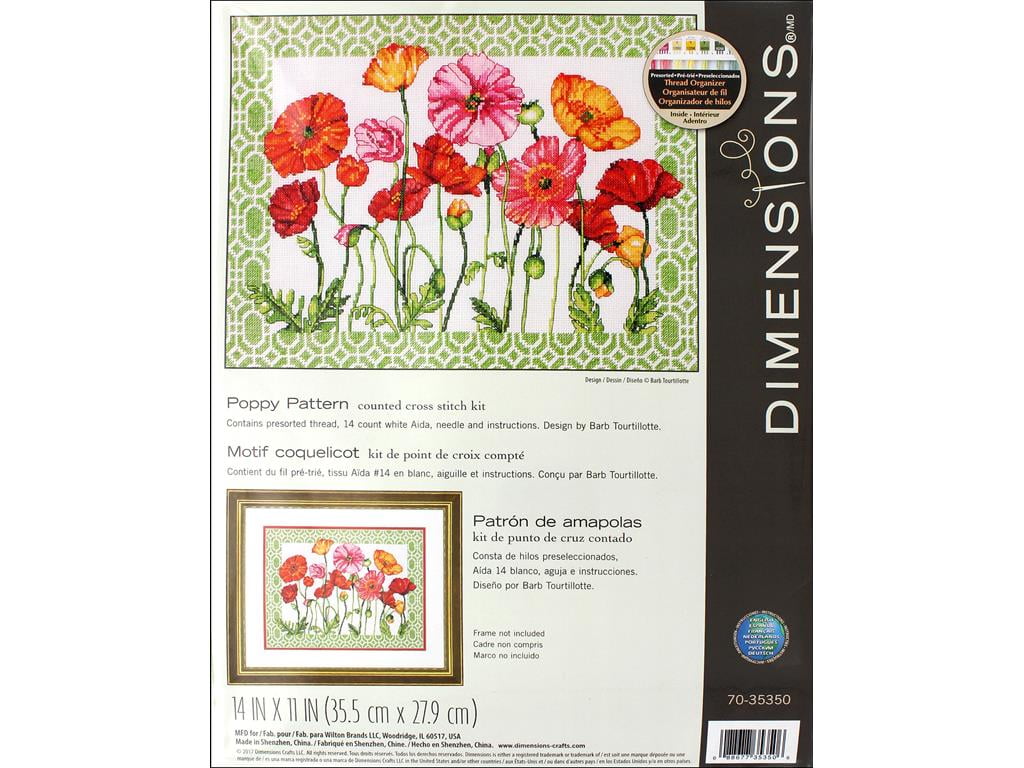Counted Cross Stitch Kit Four-Coquelicots 