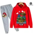 thumbnail image 1 of Ropa de Super Mario para niños, sudadera informal, chándal para niños, traje deportivo para niños, Sudadera con capucha y pantalones, traje de 2 piezas, 1 of 1