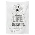 thumbnail image 3 of Ambesonne Saying Tablecloth Rectangular Table Cover, Positive Life Message, 52"x70", Charcoal Grey White, 3 of 4