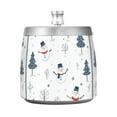 thumbnail image 7 of Yayeee Ashtray with Lid for Cigarette Smokeless Stainless Steel Home Ash Holder, Blue Cartoon Snowmen, 7 of 7