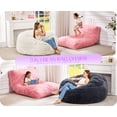 thumbnail image 3 of Hobestluk Bean Bag Chair Convertible Beanbag Chairs for Adults, 3 in 1 Bean Bag with Plush Faux Fur Cover, Adult Bean Bag Chair for Living Room, Bedroom (Grey, Queen), 3 of 9