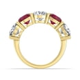 thumbnail image 3 of ARAIYA FINE JEWELRY 1 CT. T.W Round Shape Lab Grown Diamond and Natural Ruby Five Stone Anniversary Band Ring | 14K Yellow Gold Five Stone Wedding Band Ring Size 6, 3 of 7
