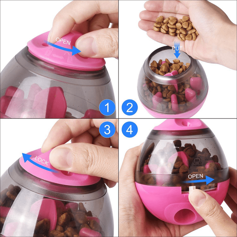 Pet Supplies : SWENTER Automatic Pet Slow Feeder Treat Ball, Cat Dog Toy  for Pet Increases IQ Interactive, Adjustable Dog Treat Dog Ball Dispensing  Dog Toys（Rose） 