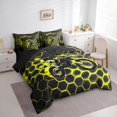 thumbnail image 2 of Manfei Motocross Rider 7-Piece Twin Bedding,Abstract Sport Art Bedding Comforter Set,Yellow,Black Reversible, 2 of 7
