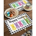 thumbnail image 2 of Easter Placemats Set of 4, Happy Easter Peeps Placemat for Dining Table Decorations, Bunny Black Buffalo Plaid Place Mats, Spring Table Mats for Kitchen Dinner Seasonal Holiday Party Decor, 2 of 6