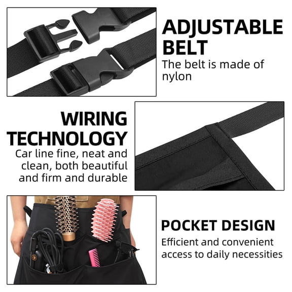 Momihoom Adjustable Waist Belt Half Apron with Pockets, Durable Multi-Purpose Work and Restaurant Wear