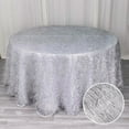 thumbnail image 2 of Efavormart 120" Silver Metallic Fringe Shag Tinsel Round Polyester Tablecloth For Catering Wedding Party Decorations, 2 of 3