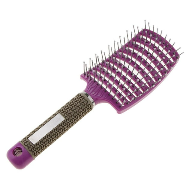 Cepillo de curvo sin frizz Alisado Cepillo de peinado húmedo Púrpura Zulema Cepillo de pelo ventilado