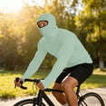 thumbnail image 6 of Men's Sun Protection Hoodie with Balaclava Face Mask UPF 50+ UV Long Sleeve Shirt Men Rash Guard Performance Fishing Hiking Shirt with Thumbholes Green, 6 of 8
