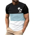 thumbnail image 1 of Mens Casual Pantalones Cortos Cuello Redondo Patchwork Impresión Suéter Blusa de Fitness, Camisetas para Hombre, 1 of 4